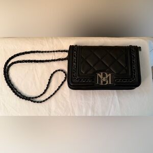Badgley Mischka Black Chain Quilted Crossbody, EUC